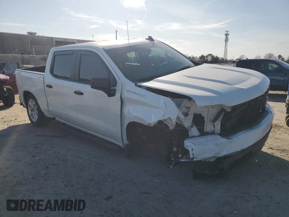 2021 Chevrolet Silverado 1500 Custom with VIN 1GCPYBEK9MZ340181, listed as a Copart auction lot 48616105 with 39,807 mi miles and Salvage Title. Bid and sale history available at DreamBid. Image 4.