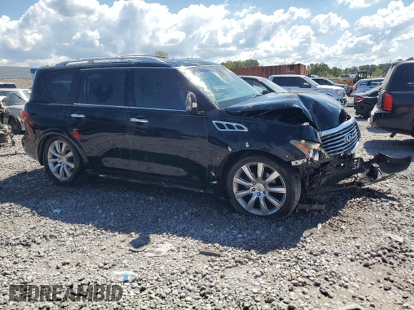 2011 Infiniti QX56 7-passenger with VIN JN8AZ2NE7B9006858, listed as a Copart auction lot 72564294 with 207,325 mi miles and Salvage Title. Bid and sale history available at carsss.com. Image 4.