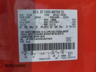 2006 Ford F-150 XL with VIN 1FTRF14W06NB27403, listed as a Copart auction lot 63249345 with 130,462 mi miles and Clean title. Bid and sale history available at DreamBid. Image 12.