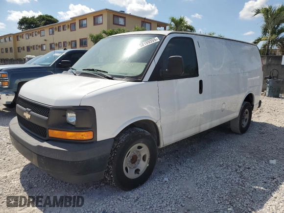2017 Chevrolet Express Cargo with VIN 1GCWGAFFXH1186627, listed as a Copart auction lot 58189355 with 58,694 mi miles and Clean title. Bid and sale history available at DreamBid. Image 1.