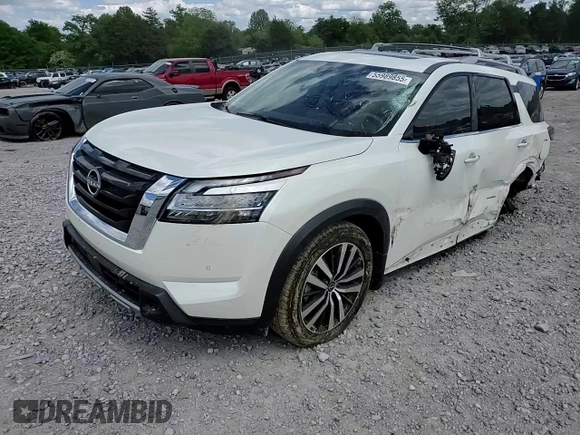 2024 Nissan Pathfinder Platinum z VIN 5N1DR3DG4RC235587, wystawiony jako Copart lot #55989855 z przebiegiem 22 214 mil mil oraz Szkoda całkowita • Salvage title. Historia ofert i sprzedaży dostępna na DreamBid. Obrazek 15.