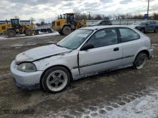 1997 Honda Civic DX with VIN 2HGEJ6349VH114958, listed as a Copart auction lot 42445445 with 206,565 mi miles and Salvage Title. Bid and sale history available at carsss.com. Image 1.