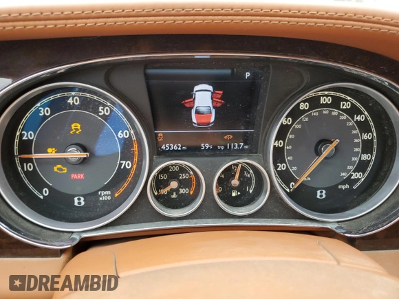 2014 Bentley Flying Spur with VIN SCBEC9ZA7EC088678, listed as a Copart auction lot 53692905 with 45,362 mi miles and Salvage Title. Bid and sale history available at DreamBid. Image 9.