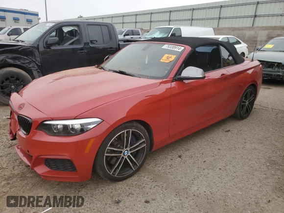 2018 BMW 2 Series M240i with VIN WBA2N1C50JVC28060, listed as a Copart auction lot 79338914 with 40,370 mi miles and Salvage Title. Bid and sale history available at carsss.com. Image 1.