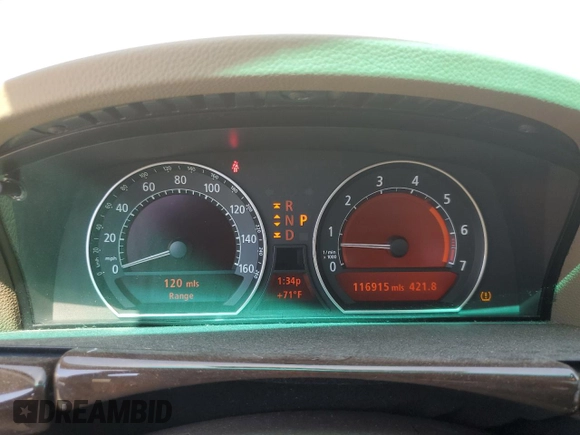 2008 BMW 7 Series 750Li with VIN WBAHN83548DT79127, listed as a Copart auction lot 53296435 with 116,915 mi miles and Clean title. Bid and sale history available at DreamBid. Image 9.