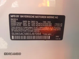 2014 BMW X5 xDrive35d with VIN 5UXKS4C58E0J97054, listed as a Copart auction lot 54004065 with 157,151 mi miles and Clean Title. Bid and sale history available at carsss.com. Image 12.