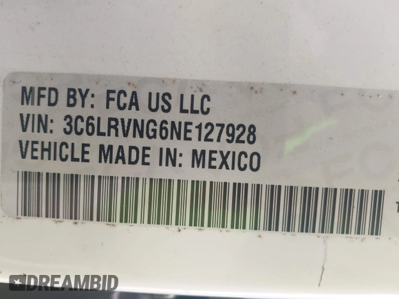 2022 Ram ProMaster Cargo with VIN 3C6LRVNG6NE127928, listed as a IAAI auction lot 41499671 with 36,846 mi miles and . Bid and sale history available at DreamBid. Image 9.