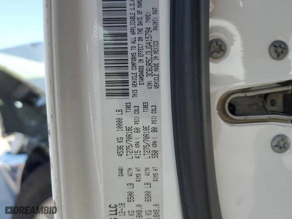 2018 Ram 2500 Tradesman with VIN 3C6UR5CJ3JG415794, listed as a Copart auction lot 48498815 with 144,671 mi miles and Salvage Title. Bid and sale history available at carsss.com. Image 12.