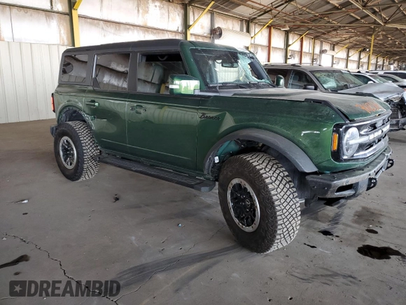 2022 Ford Bronco with VIN 1FMEE5DP3NLB22400, listed as a Copart auction lot 56229705 with 10,845 mi miles and Salvage title. Bid and sale history available at DreamBid. Image 4.