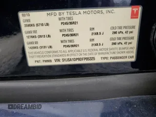 2013 Tesla Model S Performance с VIN 5YJSA1DP9DFP05325, выставлен на аукционе Copart как лот 52617545 с пробегом 122 847 миль миль и Списание • Salvage title. История ставок и продаж доступна на DreamBid. Изображение 13.