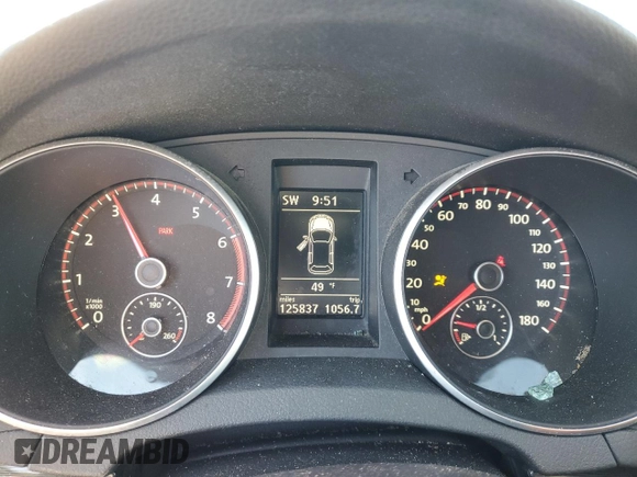 2012 Volkswagen GTI w/Conv & Sunroof with VIN WVWEV7AJ4CW125785, listed as a Copart auction lot 49780335 with 125,837 mi miles and Salvage title. Bid and sale history available at DreamBid. Image 9.