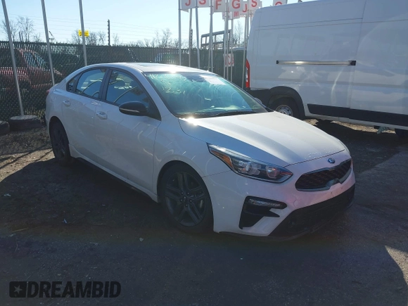 2020 Kia Forte GT-Line with VIN 3KPF34AD0LE152043, listed as a IAAI auction lot 41206092 with 41,502 mi miles. Bid and sale history available at carsss.com. Image 1.