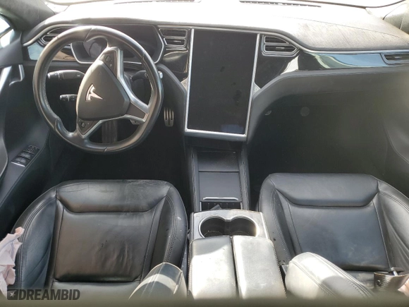 2015 Tesla Model S 85D with VIN 5YJSA1H40FF097620, listed as a Copart auction lot 87309094 with 0 miles and Salvage Title. Bid and sale history available at carsss.com. Image 8.