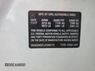 2018 Buick Regal Essence with VIN W04GV8SX1J1086174, listed as a Copart auction lot 53816155 with 82,471 mi miles and Salvage title. Bid and sale history available at DreamBid. Image 13.