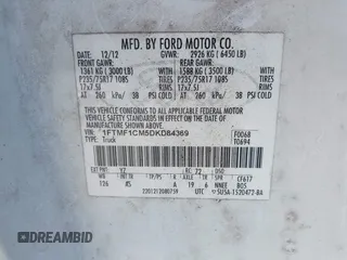 2013 Ford F-150 XL with VIN 1FTMF1CM5DKD84369, listed as a IAAI auction lot 42185654 with Not Provided miles and . Bid and sale history available at carsss.com. Image 9.