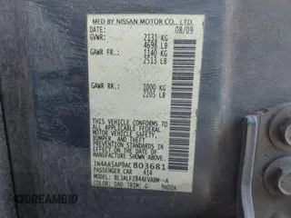 2010 Nissan Maxima S z VIN 1N4AA5AP9AC803681, wystawiony jako IAAI lot #41614005 z przebiegiem 195 485 mil mil oraz . Historia ofert i sprzedaży dostępna na DreamBid. Obrazek 9.