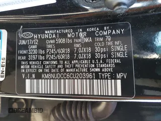 2012 Hyundai Veracruz Limited с VIN KM8NUDCC6CU203961, выставлен на аукционе Copart как лот 80849164 с пробегом 105 423 миль миль и Чистый • Clean title. История ставок и продаж доступна на DreamBid. Изображение 13.