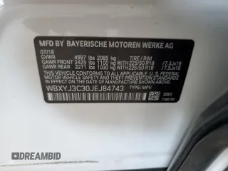2018 BMW X2 sDrive28i with VIN WBXYJ3C30JEJ84743, listed as a Copart auction lot 45748455 with 64,802 mi miles and Salvage Title. Bid and sale history available at carsss.com. Image 14.
