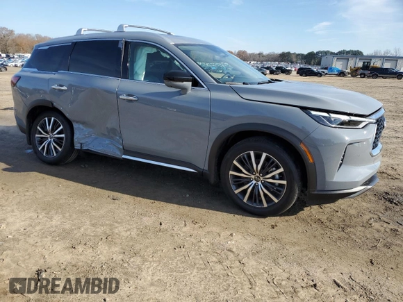 2025 Infiniti QX60 Sensory with VIN 5N1AL1GS2SC338845, listed as a Copart auction lot 85276094 with 361 mi miles and Salvage Title. Bid and sale history available at DreamBid. Image 4.