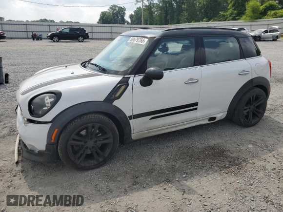 2014 MINI Countryman S with VIN WMWZC3C53EWP27156, listed as a Copart auction lot 59579765 with 159,308 mi miles and Salvage title. Bid and sale history available at DreamBid. Image 1.