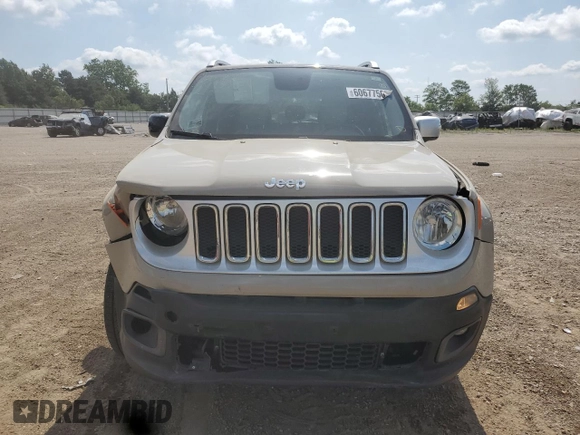 2015 Jeep Renegade Limited with VIN ZACCJBDT0FPB57606, listed as a Copart auction lot 60677505 with 61,209 mi miles and Salvage title. Bid and sale history available at DreamBid. Image 5.
