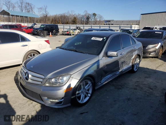 2013 Mercedes-Benz C 250 Sport with VIN WDDGF4HBXDR252243, listed as a Copart auction lot 43902225 with 116,027 mi miles and Salvage Title. Bid and sale history available at DreamBid. Image 1.