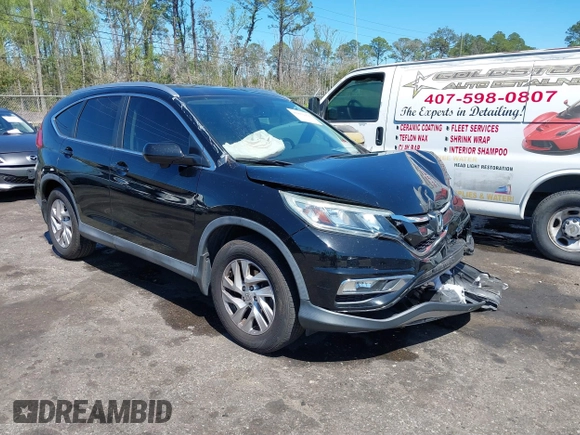 2015 Honda CR-V EX-L with VIN 2HKRM3H7XFH551434, listed as a IAAI auction lot 41859175 with 91,748 mi miles. Bid and sale history available at carsss.com. Image 1.
