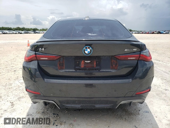 2023 BMW i4 eDrive40 with VIN WBY73AW00PFN90032, listed as a Copart auction lot 59993324 with 15,913 mi miles and Non Repairable. Bid and sale history available at carsss.com. Image 6.