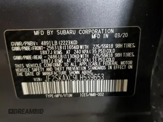 2020 Subaru Forester Touring с VIN JF2SKAXC9LH539653, выставлен на аукционе Copart как лот 60162405 с пробегом 94 061 миль миль и Списание • Salvage title. История ставок и продаж доступна на DreamBid. Изображение 14.