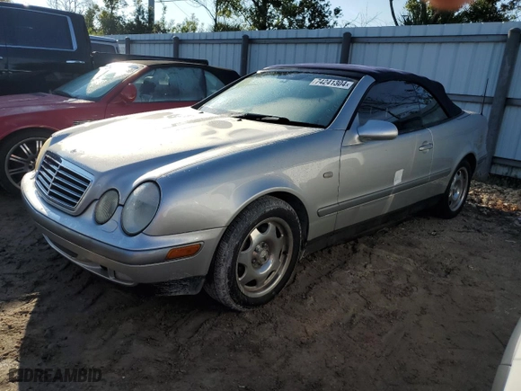 1999 Mercedes-Benz CLK-Class with VIN WDBLK65G3XT013963, listed as a Copart auction lot 74241304 with 0 mi miles and Salvage Title. Bid and sale history available at carsss.com. Image 1.