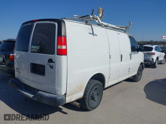 2012 Chevrolet Express Cargo Van with VIN 1GCWGFCA7C1106165, listed as a IAAI auction lot 41843495 with 315,215 mi miles. Bid and sale history available at carsss.com. Image 4.