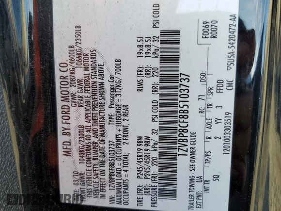 2011 Ford Mustang GT with VIN 1ZVBP8CF8B5103737, listed as a Copart auction lot 43782175 with 142,068 mi miles and Salvage Title. Bid and sale history available at carsss.com. Image 15.