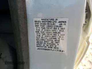 2000 Isuzu Trooper S z VIN JACDS58XXY7J11716, wystawiony jako Copart lot #76685304 z przebiegiem 92 828 mil mil oraz Nie do naprawy. Historia ofert i sprzedaży dostępna na DreamBid. Obrazek 14.