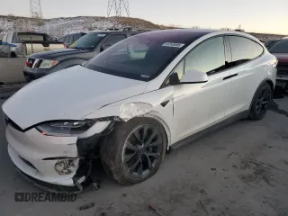 2022 Tesla Model X Plaid with VIN 7SAXCBE67NF356567, listed as a Copart auction lot 43243895 with 24,381 mi miles and Salvage Title. Bid and sale history available at DreamBid. Image 1.