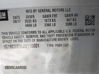 2018 Chevrolet Volt LT with VIN 1G1RC6S56JU110001, listed as a IAAI auction lot 42013733 with 83,254 mi miles. Bid and sale history available at carsss.com. Image 9.
