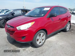 2010 Hyundai Tucson GLS with VIN KM8JT3AC1AU097317, listed as a IAAI auction lot 41758296 with 108,695 mi miles and . Bid and sale history available at DreamBid. Image 2.