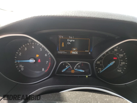 2017 Ford Focus Titanium with VIN 1FADP3J2XHL291606, listed as a Copart auction lot 58268285 with 153,272 mi miles and Salvage title. Bid and sale history available at DreamBid. Image 9.