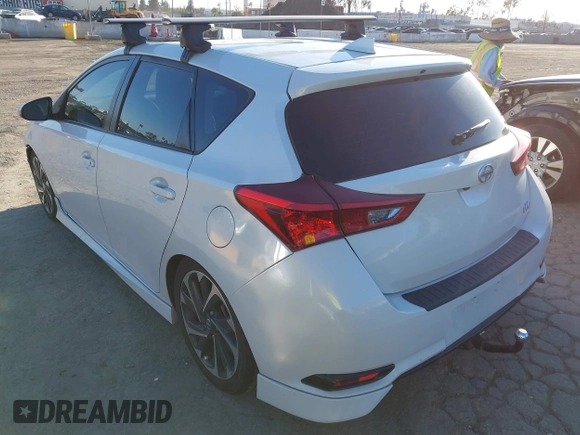 2016 Scion iM with VIN JTNKARJE6GJ500765, listed as a IAAI auction lot 41701644 with 86,608 mi miles. Bid and sale history available at carsss.com. Image 3.