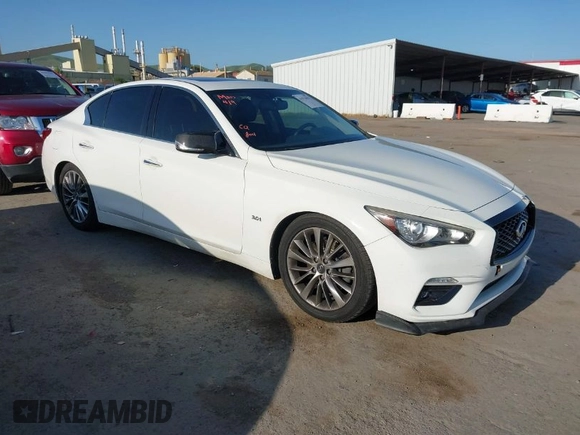 2018 Infiniti Q50 3.0t LUXE with VIN JN1EV7AP4JM364687, listed as a IAAI auction lot 41974812 with 87,439 mi miles. Bid and sale history available at carsss.com. Image 1.