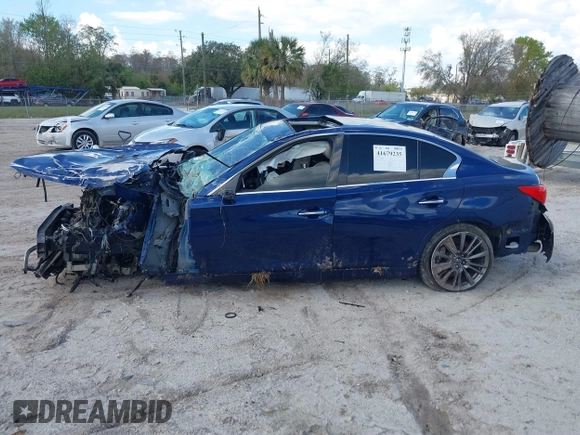 2016 Infiniti Q50 Red Sport 400 with VIN JN1FV7AR9GM451838, listed as a IAAI auction lot 41679235 with Not Provided miles and . Bid and sale history available at DreamBid. Image 13.