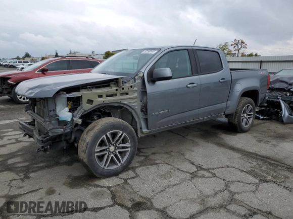 2021 Chevrolet Colorado 4WD Work Truck with VIN 1GCGTBEN9M1193206, listed as a Copart auction lot 82098144 with 66,122 mi miles and Salvage title. Bid and sale history available at DreamBid. Image 1.