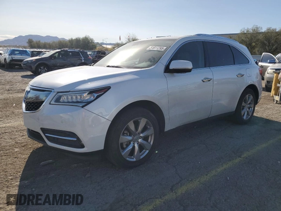 2015 Acura MDX Advance/Entertainment Pkg with VIN 5FRYD3H86FB007658, listed as a Copart auction lot 51811295 with 105,265 mi miles and Salvage Title. Bid and sale history available at carsss.com. Image 1.