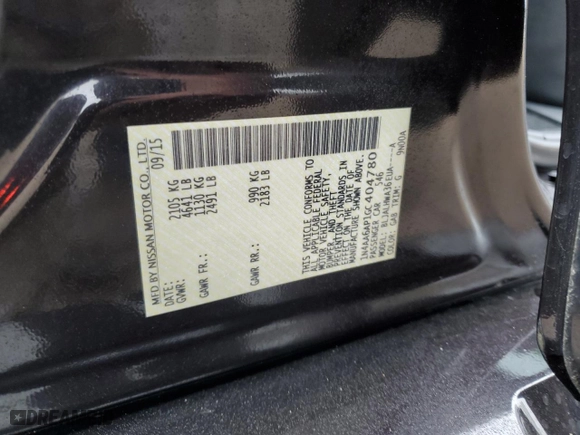 2016 Nissan Maxima 3.5 SL with VIN 1N4AA6AP1GC404780, listed as a Copart auction lot 86620954 with 115,437 mi miles and Salvage Title. Bid and sale history available at carsss.com. Image 12.