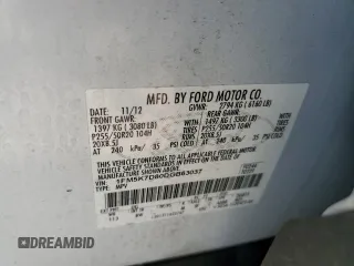 2013 Ford Explorer XLT with VIN 1FM5K7D80DGB63037, listed as a Copart auction lot 61870215 with 132,998 mi miles and Salvage title. Bid and sale history available at DreamBid. Image 13.