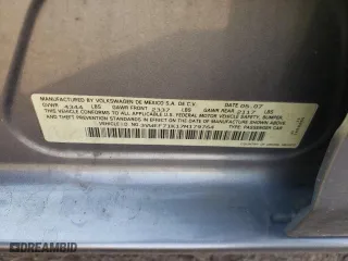 2007 Volkswagen Jetta Sedan Wolfsburg Edition with VIN 3VWEF71K17M179764, listed as a Copart auction lot 53022265 with 0 mi miles and Salvage Title. Bid and sale history available at carsss.com. Image 12.