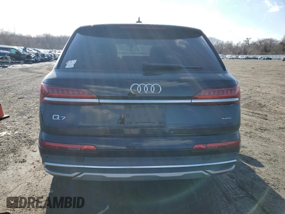 2020 Audi Q7 Premium Plus with VIN WA1LJAF73LD011022, listed as a Copart auction lot 88948205 with 58,296 mi miles and Salvage title. Bid and sale history available at DreamBid. Image 6.