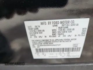 2017 Ford Police Interceptor Utility с VIN 1FM5K8AR6HGA63727, выставлен на аукционе Copart как лот 63182595 с пробегом 114 428 миль миль и Списание • Salvage title. История ставок и продаж доступна на DreamBid. Изображение 13.