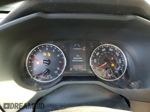 2019 Toyota RAV4 LE with VIN JTMF1RFV0KJ018803, listed as a Copart auction lot 49893715 with 77,595 mi miles and Salvage Title. Bid and sale history available at DreamBid. Image 9.