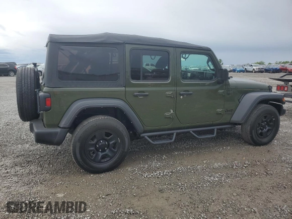 2021 Jeep Wrangler Unlimited Sport S with VIN 1C4HJXDNXMW717149, listed as a Copart auction lot 55469785 with 68,808 mi miles and Salvage title. Bid and sale history available at DreamBid. Image 3.