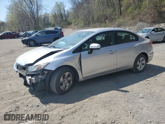 2015 Honda Civic Sedan LX with VIN 19XFB2F50FE285737, listed as a Copart auction lot 54292615 with 160,384 mi miles and Salvage Title. Bid and sale history available at carsss.com. Image 1.